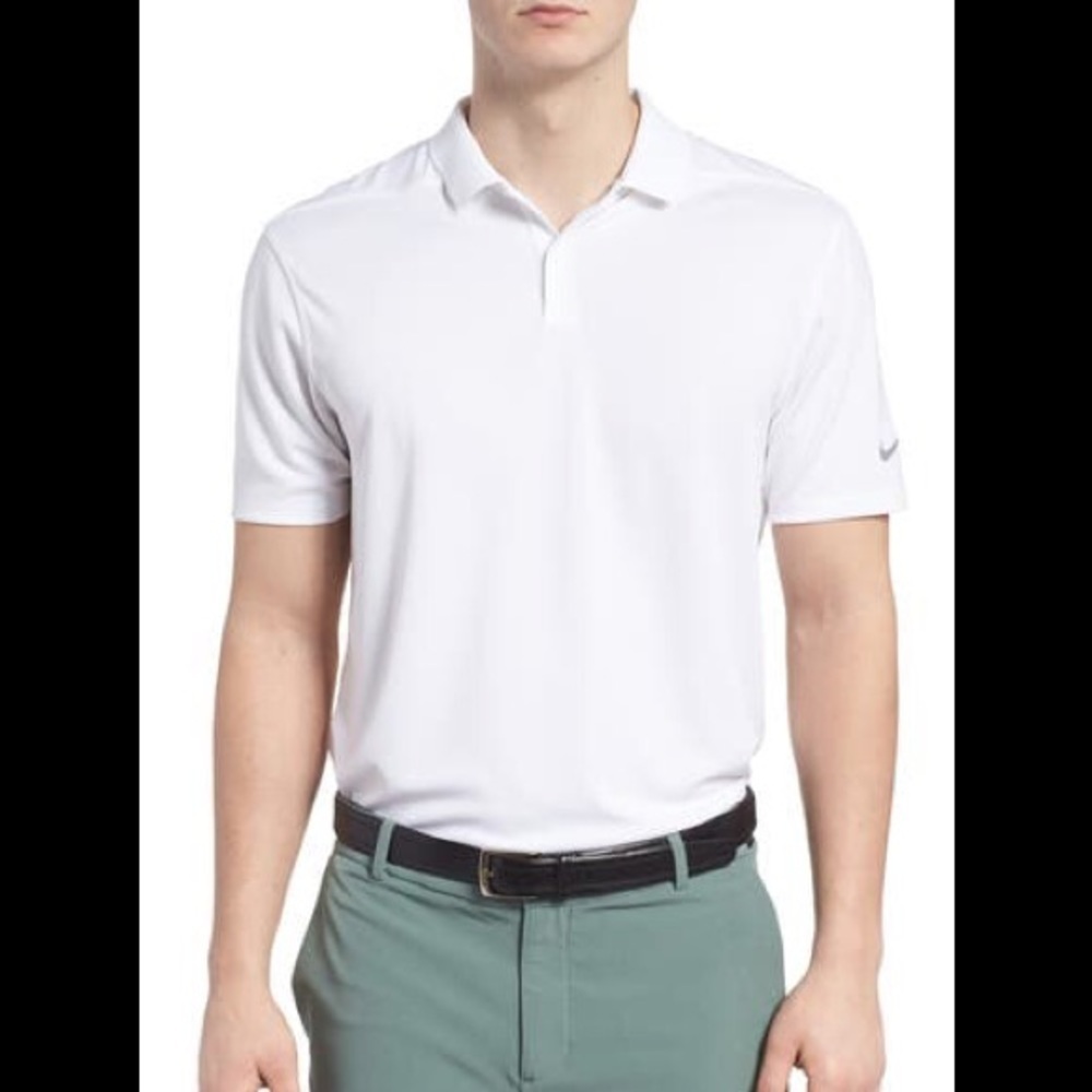 Nike Men's White Dri-Fit Victory Golf Polo, Size Large